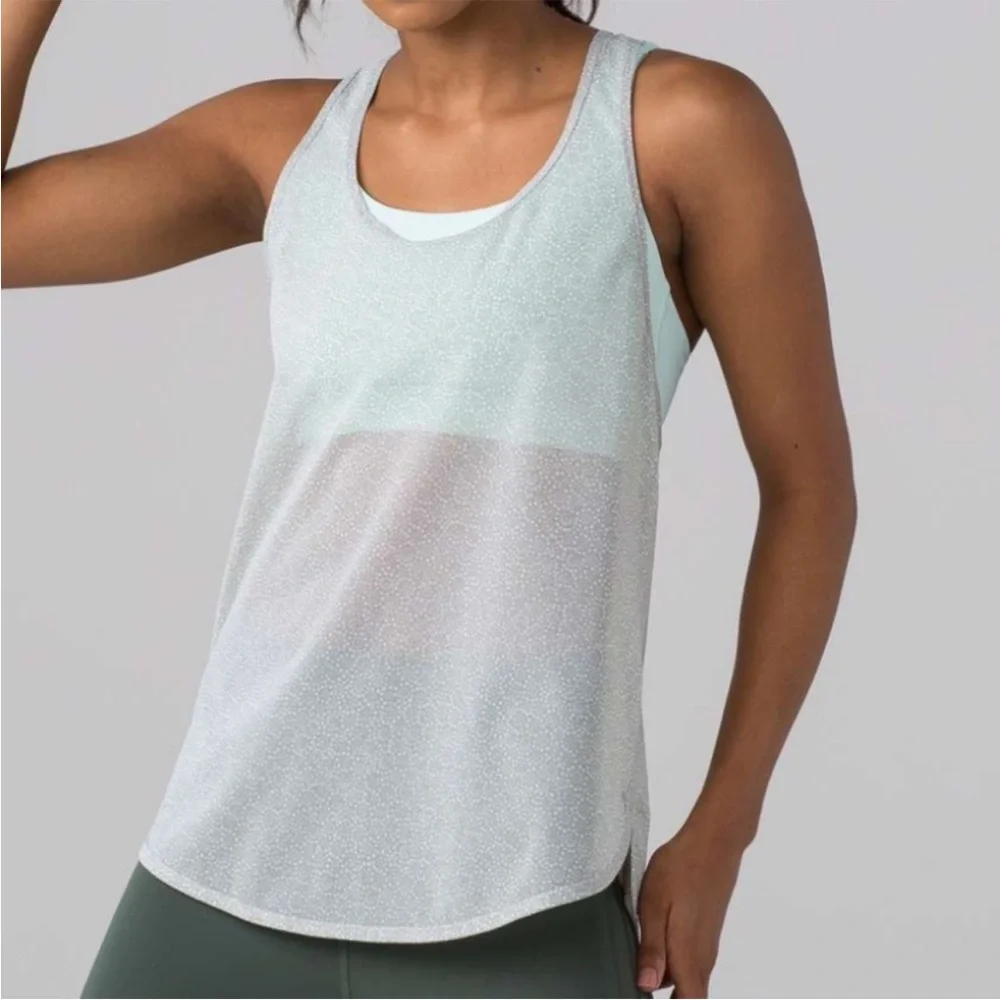 Lululemon 105 Singlet Tank Top *Mesh Burgundy Purple 6/S/Small Racerback Sheer - Picture 3 of 9